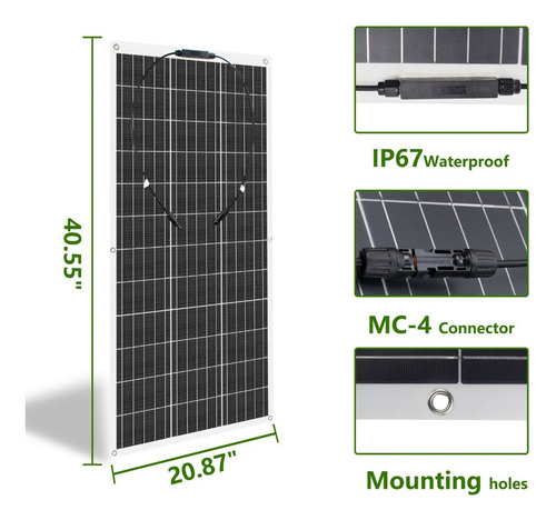 Imagen 3 de 10 de Panel Solar Flexible 300w 12v