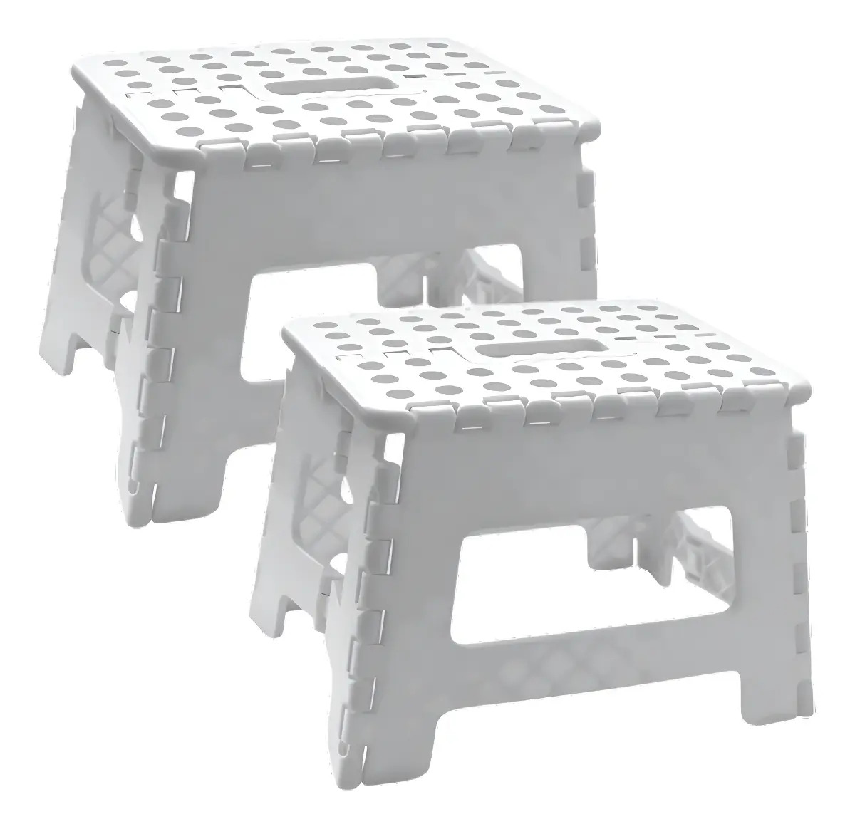 Kit 2 Banquetas Plástico Retrátil Dobrável Aletronix 150kg Camping Pesca