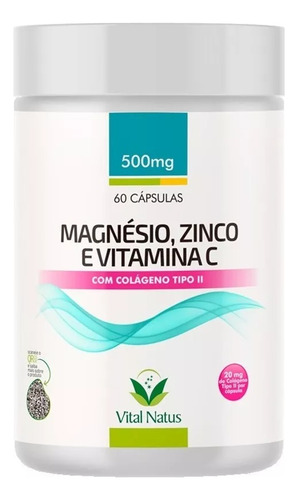 Colágeno Tipo2 + Magnésio + Zinco + Vitamina C - Vital Natus