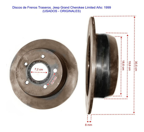 Discos De Frenos Traseros Jeep Grand Cherokee Limited 99