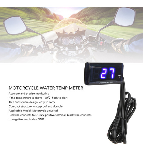 Medidor De Temperatura Del Agua Lcd Universal Para Motocicle