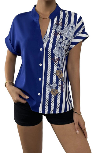 Camisas Elegantes Con Botones En El Cuello Para Mujer, Blusa