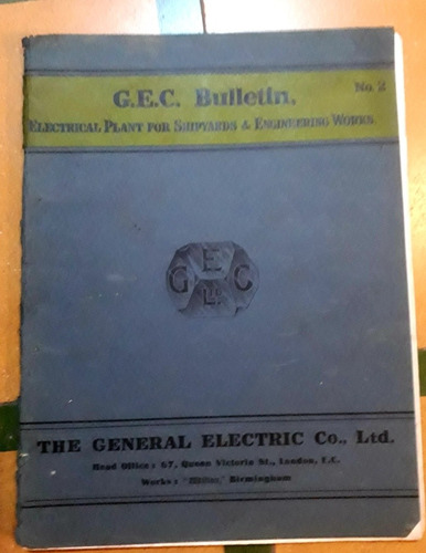 General Electrical Plant For Shipyards Engineering 1910 