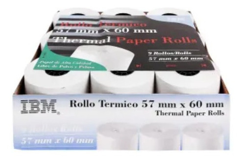 Rollos Térmicos Para Caja Registradora Ibm 9 Pzas 57x60mm