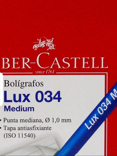 Boligrafos Faber Castell Solo Azul Modelo Lux X Pack 3 Cajas