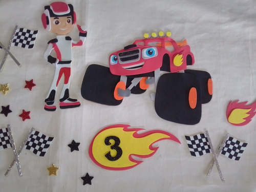 Topper Cake Blaze And The Monsters Machine Personalizado