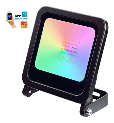 Proyector Reflector Led Smart Rgb + Cw Wifi 20w Exterior