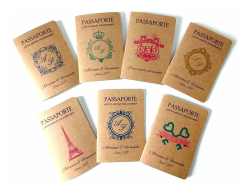 Imagem 4 de 7 de Convites De Casamento Noivado Passaporte Viagem | 50 Unid