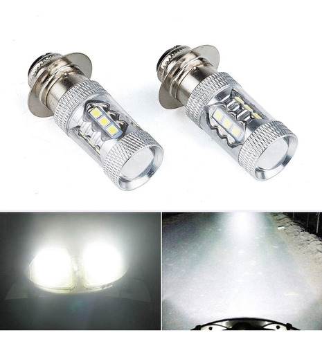 Bombillas De Faros Led H6 2 Piezas Super Luz Blanca Par...