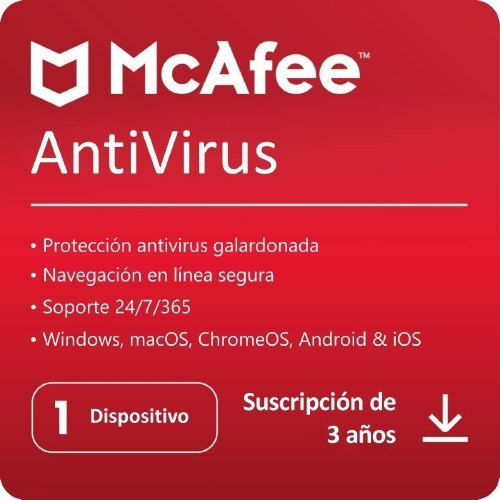 Mcafee­® Antivirus 1 Dispositivo 3 Años