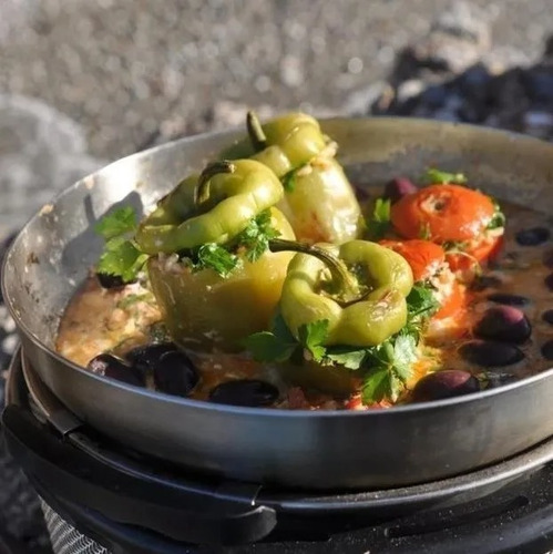 Imagen 5 de 10 de Wok Disco Parrilla Cobb Aluminio Frying Dish Con Mango