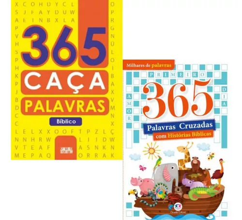 Combo 365 caça-palavras bíblico + Palavras Cruzadas - Com