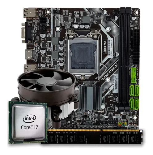 Imagem do produto Kit Upgrade, Processador Intel core i7, Placa mãe 1155 + 8GB de memória ram em Mercado Livre