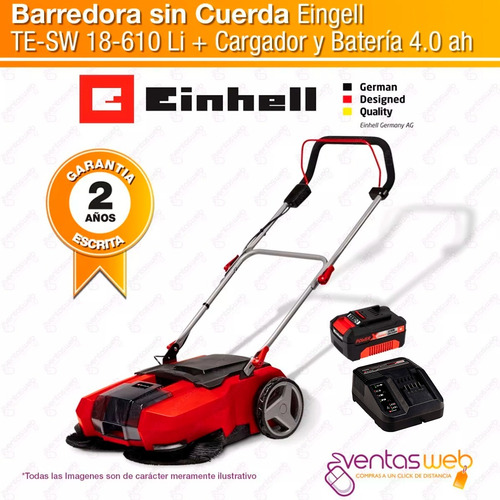 Imagen 2 de 6 de Barredora Einhell De Empuje Doble Cepillo Profesional