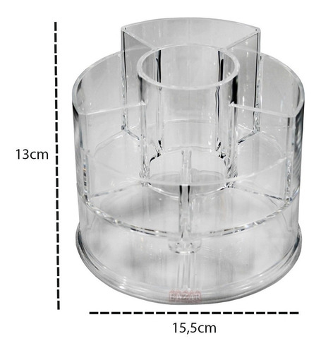 Imagem 3 de 4 de Organizador Pinceis Maquiagem Rytop Transparente Em Acrílico