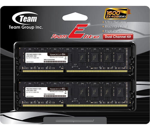 Memorias Ram Ddr3 8gb 4x2 A 1600mhz Team Group  Dual Channel