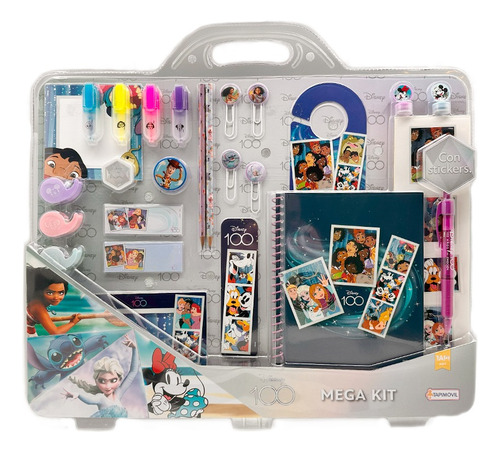 Mega Kit Disney 100 Set Arte Infantil Cuaderno Stickers 