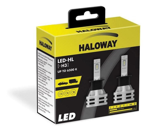 Imagem 2 de 5 de Kit Lâmpada Led H3 12/24v 24w Haloway Philips
