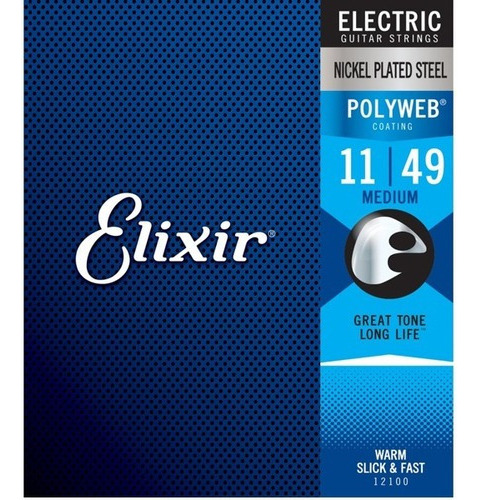 Encordoamento Guitarra .011 Medium Polyweb Elixir Nf-e