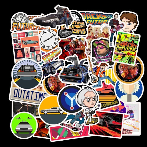 50 Stickers Volver Al Futuro Marty Mcfly Doc Browm Pegatinas