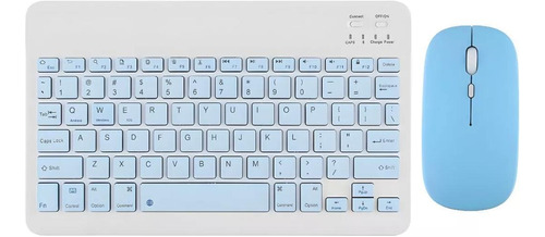 Kit Teclado + Mouse Sem Fio Samsung A7 Lite Azul Abnt1