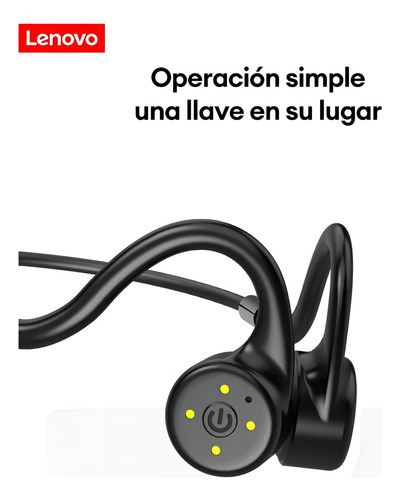 Auriculares Impermeables Deportivos D Conduccion Osea Lenovo Negro
