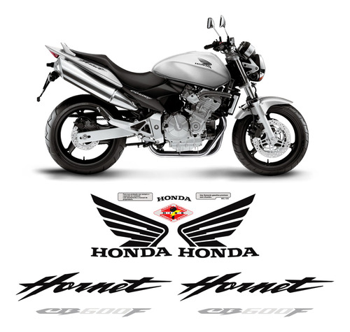 Adesivos Moto Honda Cb600f Hornet Faixa Tanque Preto/branco