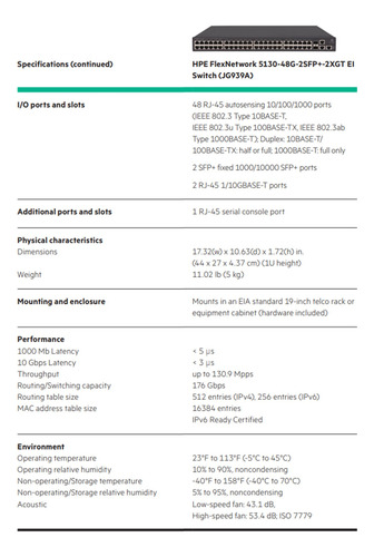 Switch H P 5130-24g Poe+2sfp+2xt ( J G 9 4 0 A ) (Usado)