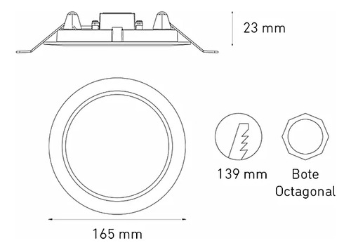 Lámpara De Techo L6338-1e0 Luna 9 Flat Ii 3000k 100-140v Blanco