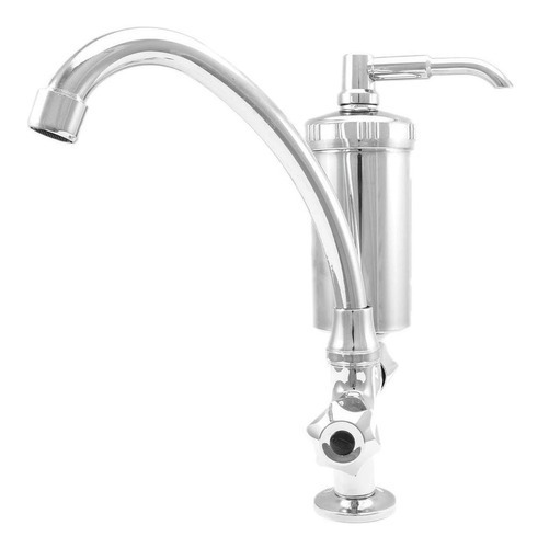 Torneira Para Cozinha De Mesa Bica Móvel Com Filtro Cromada