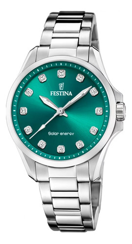 Reloj Para Mujer Festina Solar Energy F20654/3 Plateado