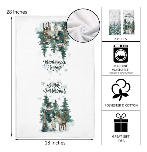 Seliem Snowy Winter Wonderland - Toalla De Cocina Con Copos