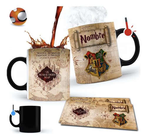 Taza Mágica Con El Mapa Del Merodeador De Harry Potter