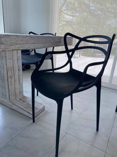 Silla de comedor Garden Life Allegra, estructura color negro, 4 unidades