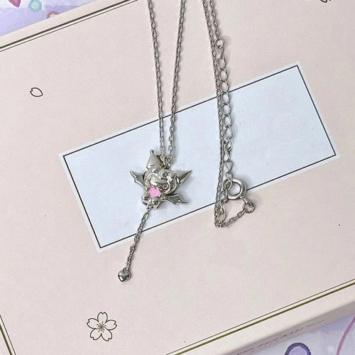 Collars Set Kuromi Mujer Anillo Collar Y Pulsera Moda 3pcs