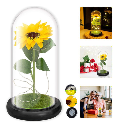 Girasol Eterno Con Luces Led Artifial Ideal Para Decorar