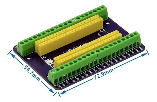 Base Adaptador Terminales Tornillo Borneras Raspberry Pico
