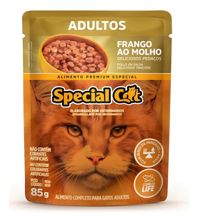Ração Úmida Special Cat Sachê Frango Gato Adulto 85g