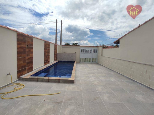 Casa Lado Praia Com Piscina E Churrasqueira Em Itanhaém. - Ca1016