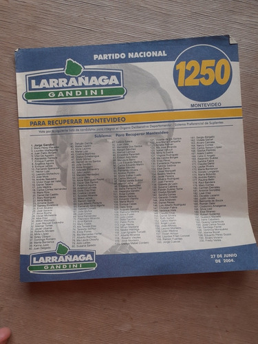 Elecciones Internas 2004 - Lista 1250 Partido Nacional