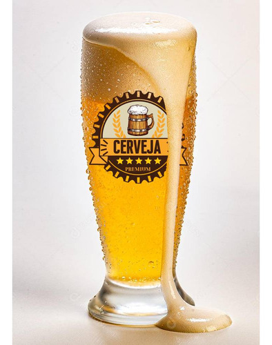Kit 6 Copos Munich Pilsen Chopp Cerveja Estampas Sortidas