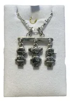 Comprar Percha Con Tres Dijes Hijos E Hijas. Con Cadena. Plata 925.