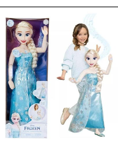 Muñeca Elsa Disney Frozen Canta Habla Tiene Luces Mide 90cms