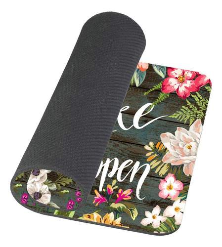 Alfombrilla De Raton Amcove Floral Con Cita Make It Happe...