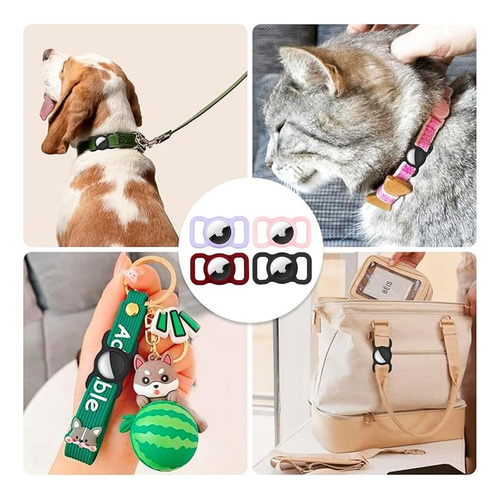4pcs Funda Para Airtag Apple Para Collar De Perro Rojo 4pcs