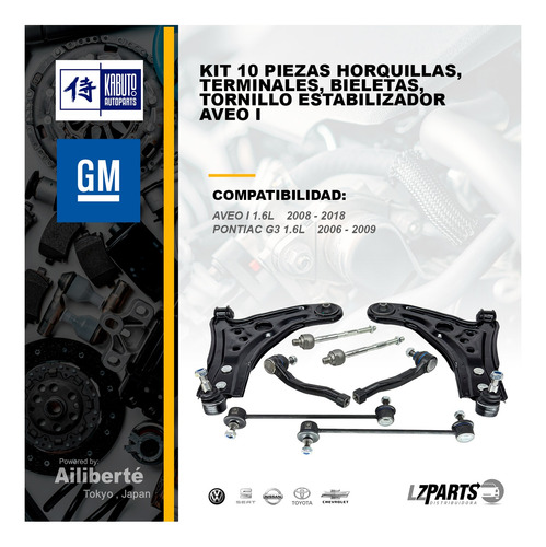 Juego Horquillas Terminales Bieletas Tornillo Aveo 1.6 08-18