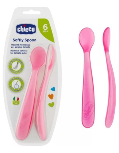 Imagen 4 de 6 de Cuchara Blanda Silicona Bebe 6m+ Softly Spoon X2 Chicco
