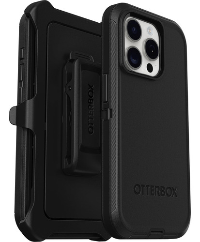 Funda Otterbox Defender Series Para iPhone 15 Pro, Color Negro