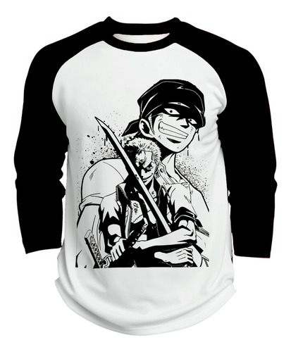 Playera Raglan 3/4 Anime One Piece Roronoa Zoro #1342