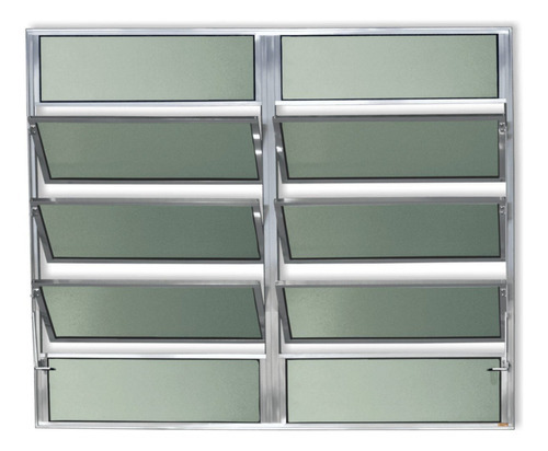 Janela Basculante De Alumínio 100x120cm 2 Seções Com Wt